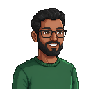 The pixel character RPGme made from Arjun's photo