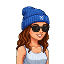 The pixel character RPGme made from A woman in a blue beanie and sunglasses's photo