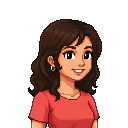 The pixel character RPGme made from Sofia's photo
